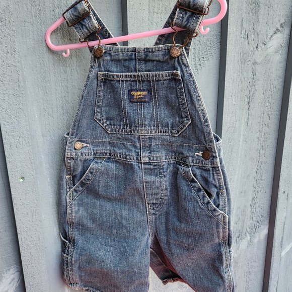 Oshkosh B'Gosh Denim Shortalls Unisex Size 3T - Picture 2 of 6